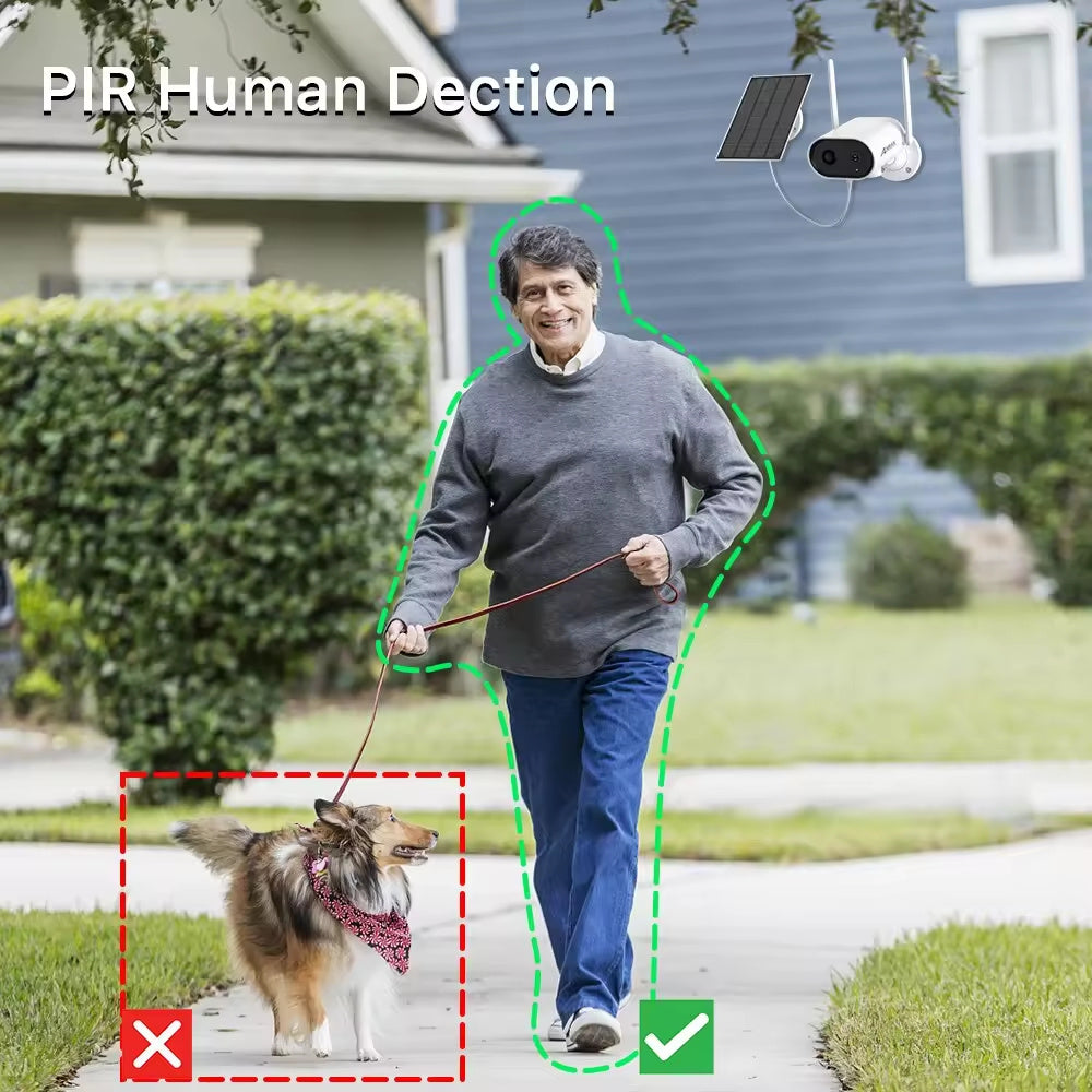 Caméra de Sécurité WiFi 3MP – Étanche avec Panneau Solaire